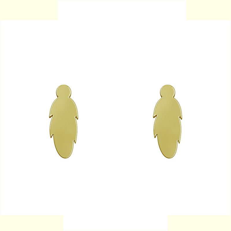 گوشواره طلا 18 عیار زنانه مدوپد مدل پر کد GA1-12692