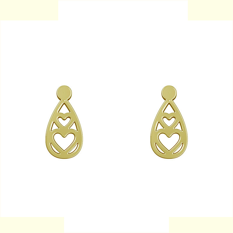 گوشواره طلا 18 عیار زنانه مدوپد مدل قلب کد GA1-12693