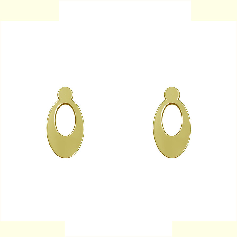 گوشواره طلا 18 عیار زنانه مدوپد مدل بیضی تو خالی کد GA1-12698 گوشواره طلا 18 عیار زنانه مدوپد مدل بیضی تو خالی کد GA1-12698