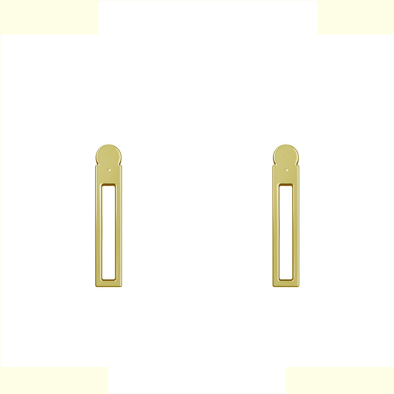 گوشواره طلا 18 عیار زنانه مدوپد مدل مستطیل کد GA1-12707