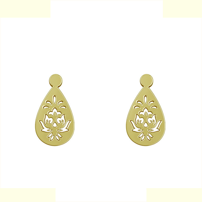 گوشواره طلا 18 عیار زنانه مدوپد مدل اشک و گل کد GA1-12737