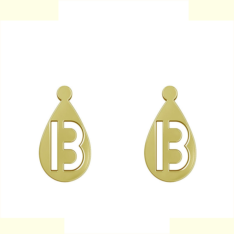 گوشواره طلا 18 عیار زنانه مدوپد مدل حرف B کد GA1-12850