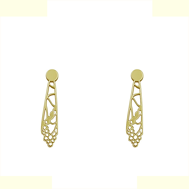 گوشواره طلا 18 عیار زنانه مدوپد مدل هندسی کد GA1-12920