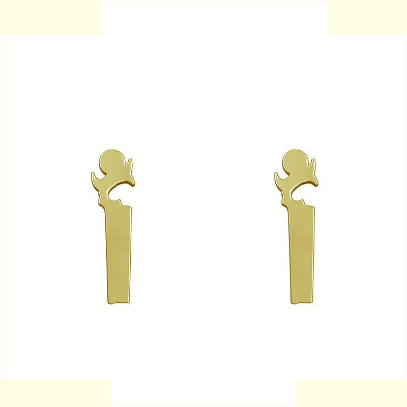 گوشواره طلا 18 عیار زنانه مدوپد مدل اره کد GA1-12934