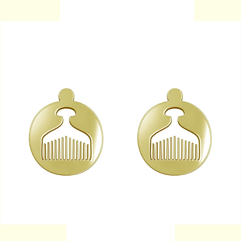 گوشواره طلا 18 عیار زنانه مدوپد مدل شانه کد GA1-13013