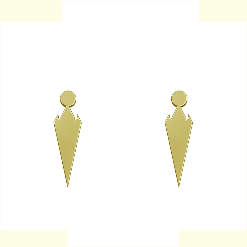 گوشواره طلا 18 عیار زنانه مدوپد مدل هندسی کد GA1-13042