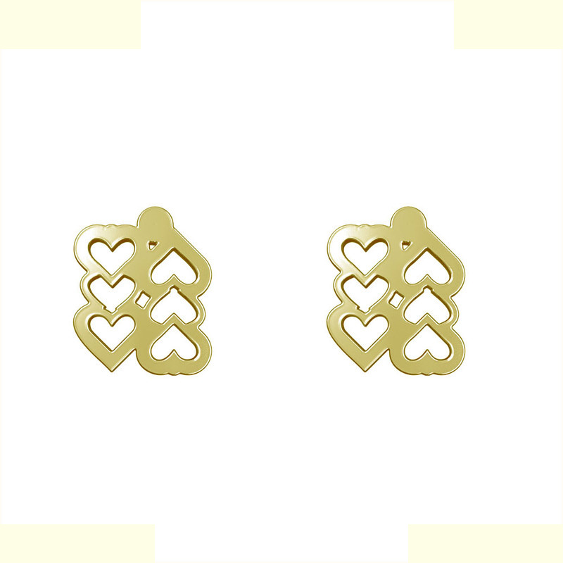 گوشواره طلا 18 عیار زنانه مدوپد مدل قلب کد GA1-13059