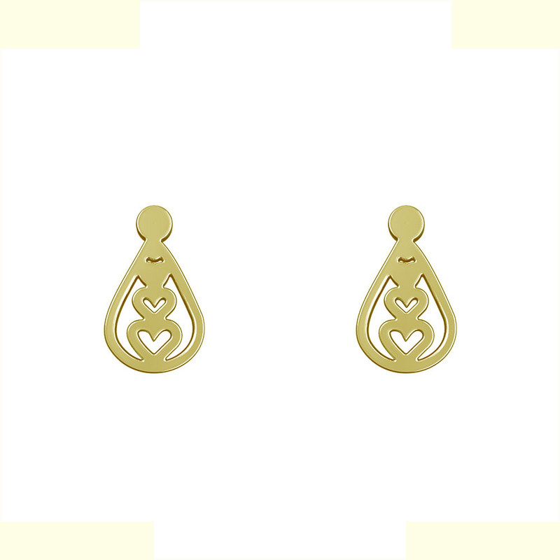 گوشواره طلا 18 عیار زنانه مدوپد مدل قلب کد GA1-13077