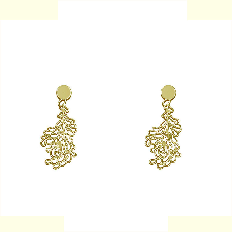 گوشواره طلا 18 عیار زنانه مدوپد مدل برگ کد GA1-13133