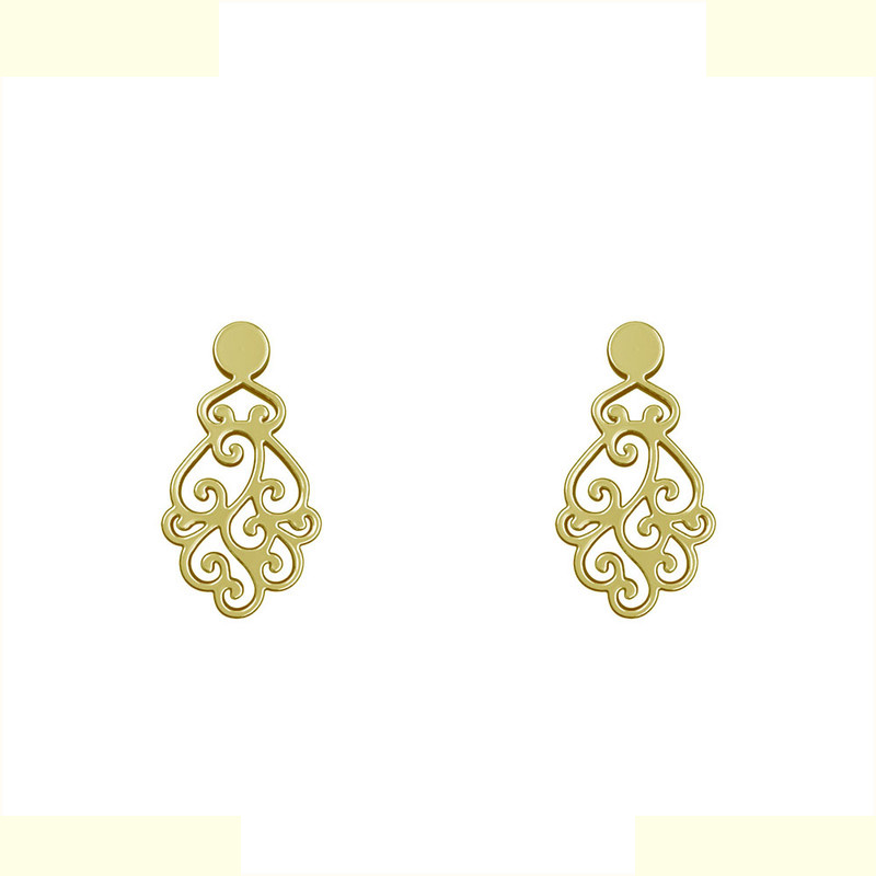 گوشواره طلا 18 عیار زنانه مدوپد مدل هندسی کد GA1-13233