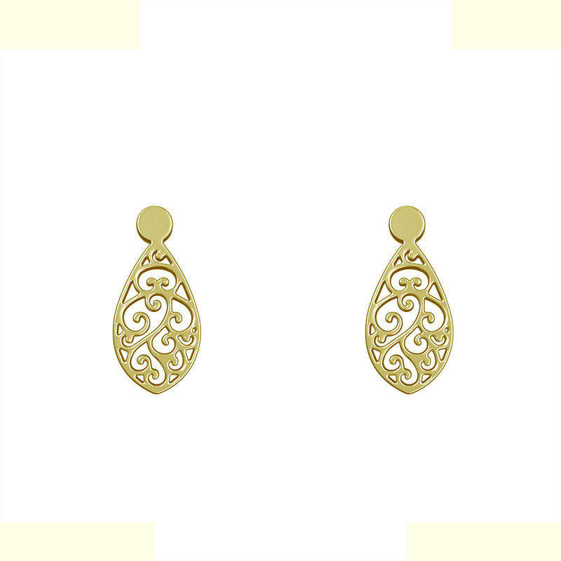 گوشواره طلا 18 عیار زنانه مدوپد مدل هندسی کد GA1-13254