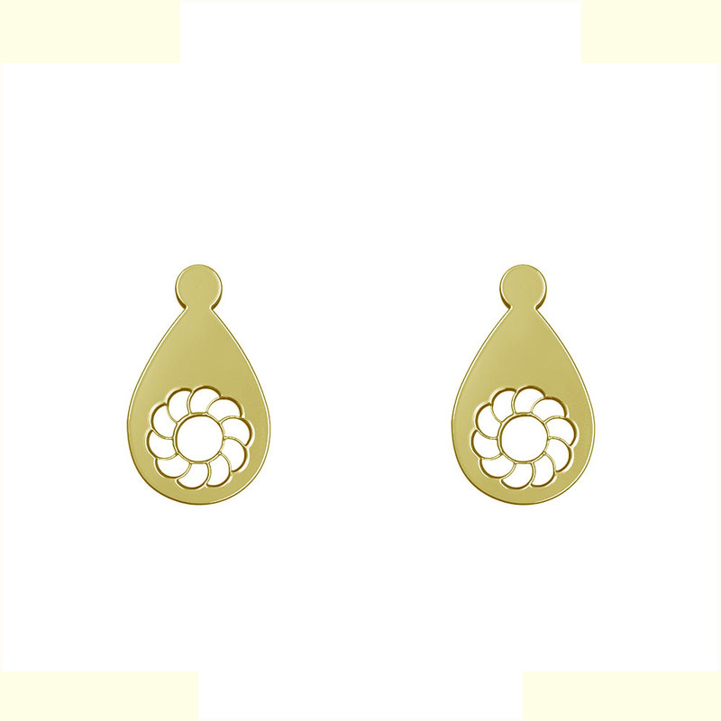 گوشواره طلا 18 عیار زنانه مدوپد مدل گل کد GA1-13349