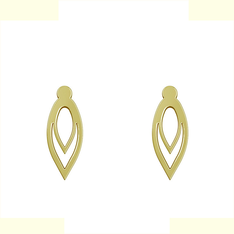 گوشواره طلا 18 عیار زنانه مدوپد مدل هندسی کد GA1-13424