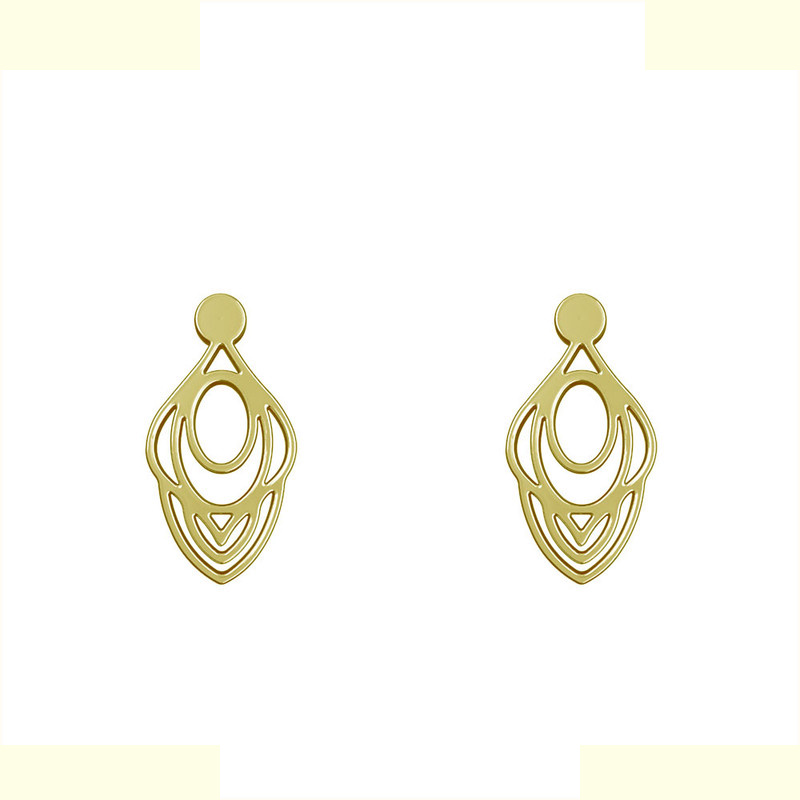 گوشواره طلا 18 عیار زنانه مدوپد مدل هندسی کد GA1-13456