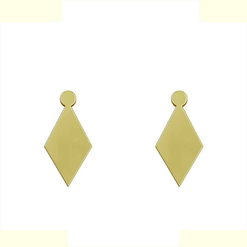 گوشواره طلا 18 عیار زنانه مدوپد مدل لوزی کد GA1-13513