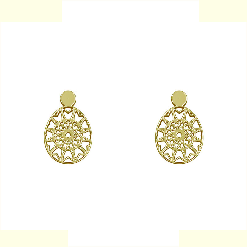 گوشواره طلا 18 عیار زنانه مدوپد مدل هندسی کد GA1-13564