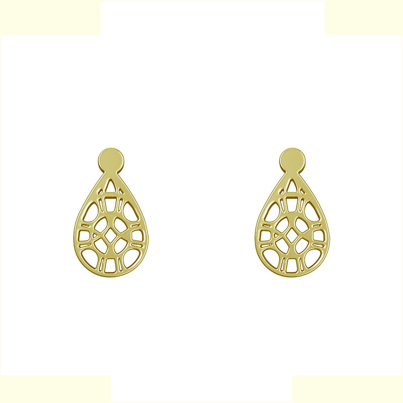 گوشواره طلا 18 عیار زنانه مدوپد مدل هندسی کد GA1-13624