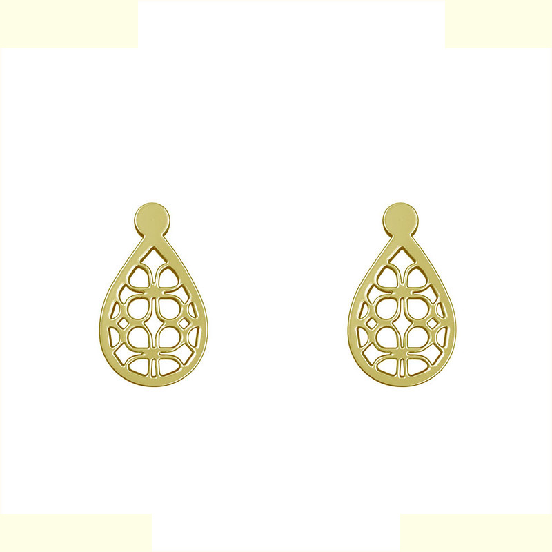 گوشواره طلا 18 عیار زنانه مدوپد مدل هندسی کد GA1-13716