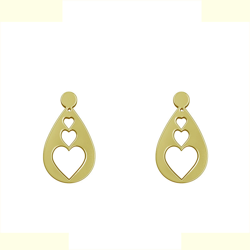 گوشواره طلا 18 عیار زنانه مدوپد مدل قلب کد GA1-13828