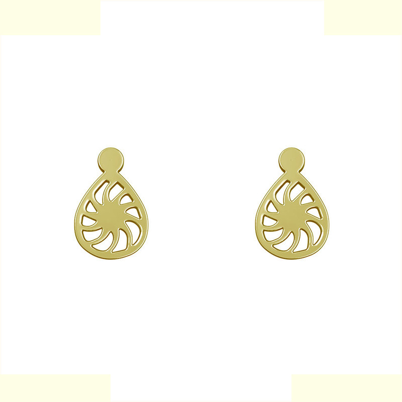 گوشواره طلا 18 عیار زنانه مدوپد مدل هندسی کد GA1-13831