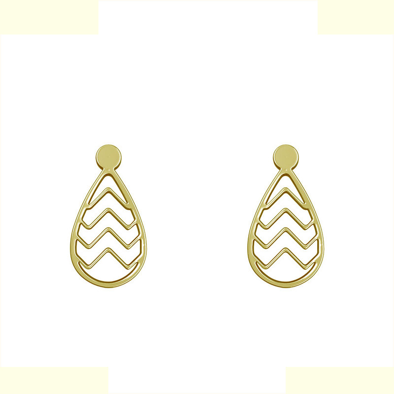 گوشواره طلا 18 عیار زنانه مدوپد مدل مستطیل کد GA1-13856