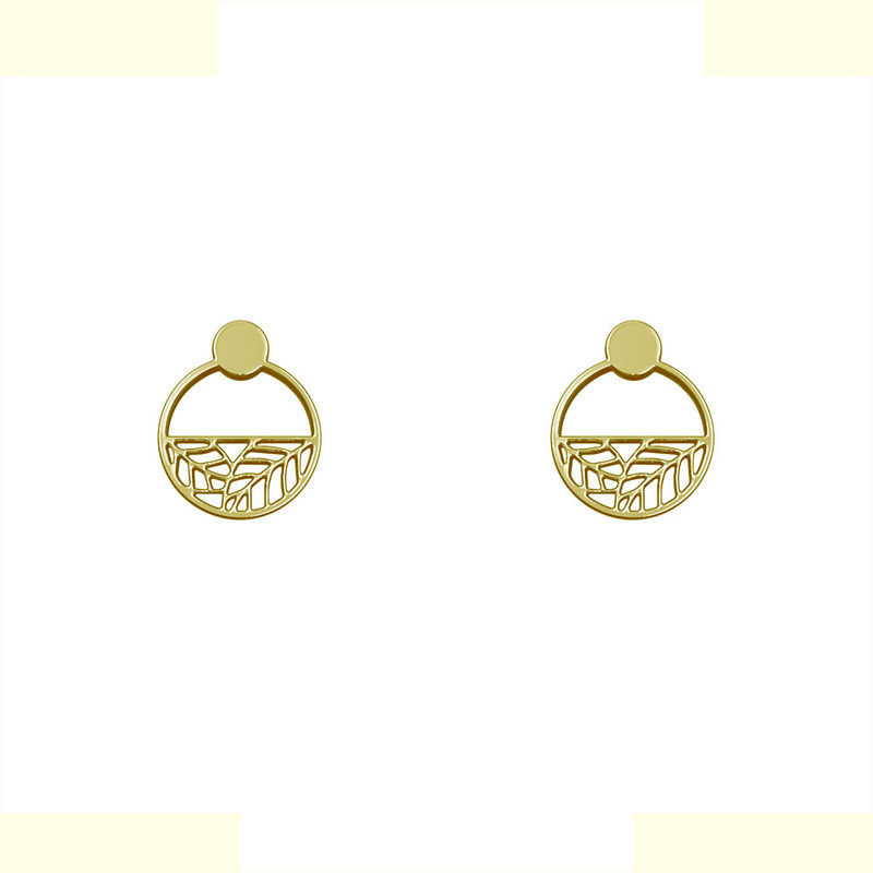 گوشواره طلا 18 عیار زنانه مدوپد مدل هندسی کد GA1-13886