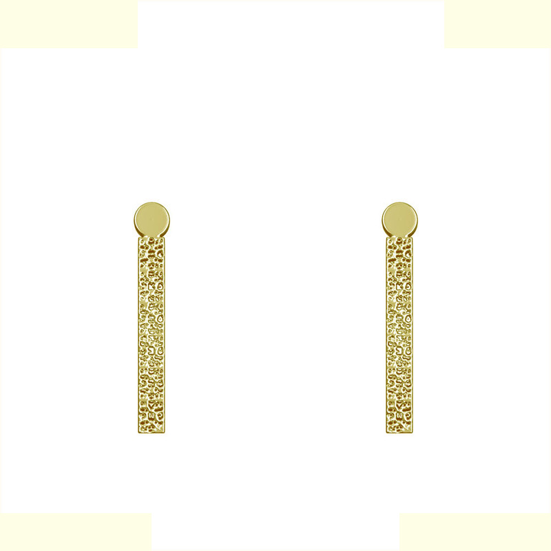 گوشواره طلا 18 عیار زنانه مدوپد مدل مستطیل کد GA1-13895