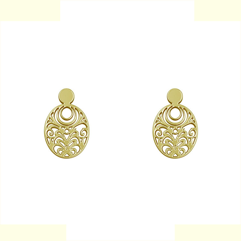 گوشواره طلا 18 عیار زنانه مدوپد مدل هندسی کد GA1-14001