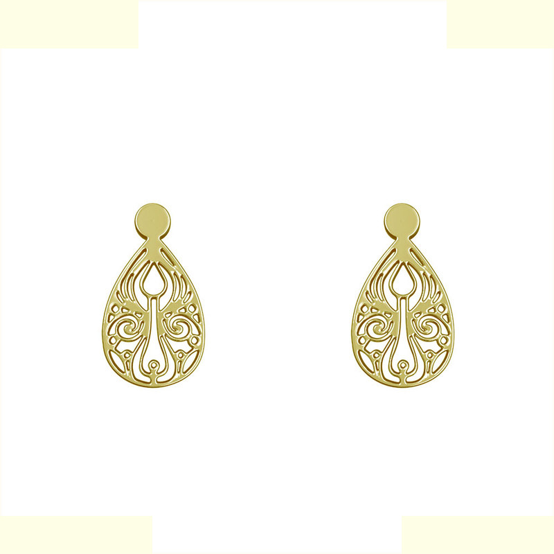 گوشواره طلا 18 عیار زنانه مدوپد مدل هندسی کد GA1-14002