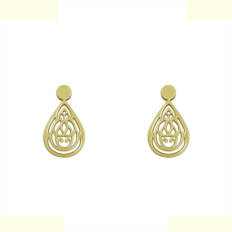 گوشواره طلا 18 عیار زنانه مدوپد مدل هندسی کد GA1-14090