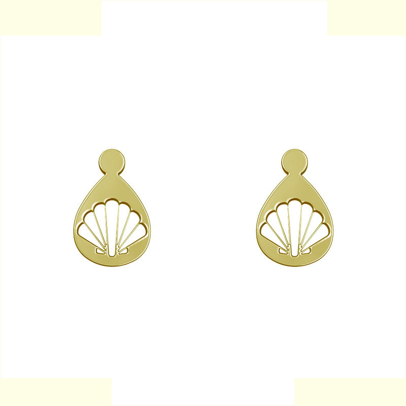 گوشواره طلا 18 عیار زنانه مدوپد مدل هندسی کد GA1-14094