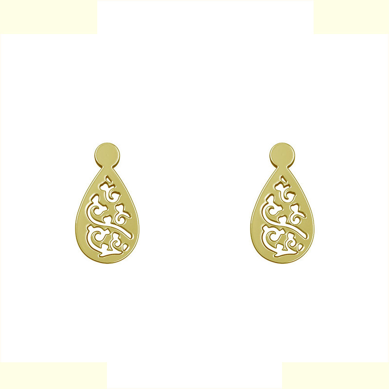 گوشواره طلا 18 عیار زنانه مدوپد مدل هندسی کد GA1-14151