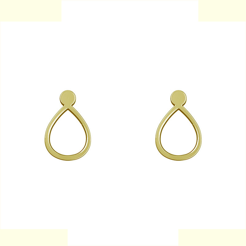 گوشواره طلا 18 عیار زنانه مدوپد مدل هندسی کد GA1-14169