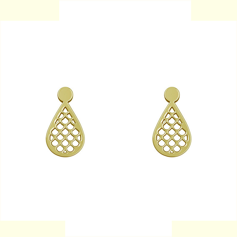 گوشواره طلا 18 عیار زنانه مدوپد مدل هندسی کد GA1-14269