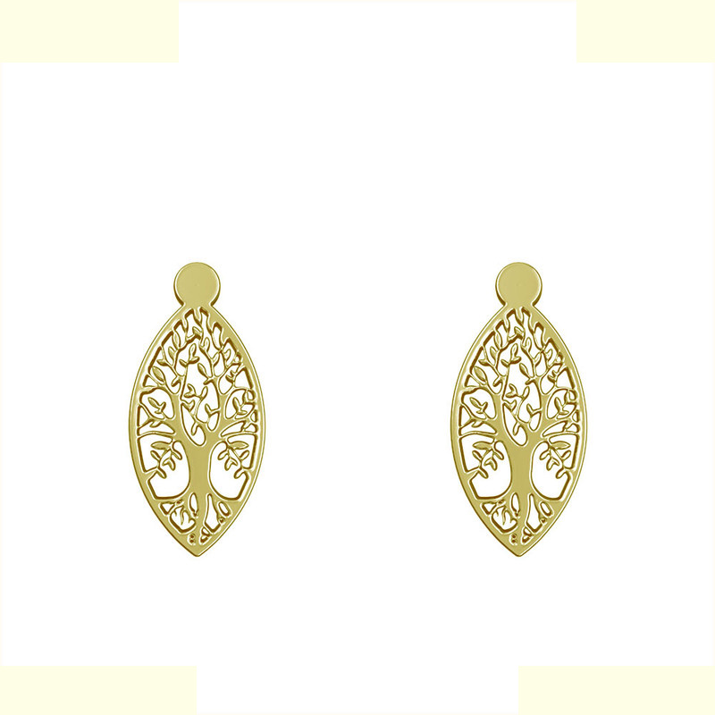 گوشواره طلا 18 عیار زنانه مدوپد مدل درخت کد GA1-14285