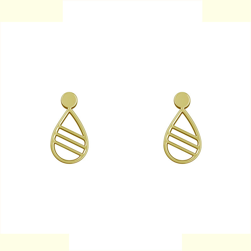 گوشواره طلا 18 عیار زنانه مدوپد مدل هندسی کد GA1-14295