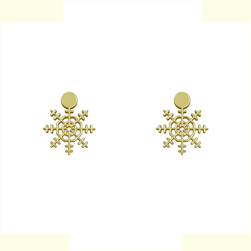 گوشواره طلا 18 عیار زنانه مدوپد مدل هندسی کد GA1-14392