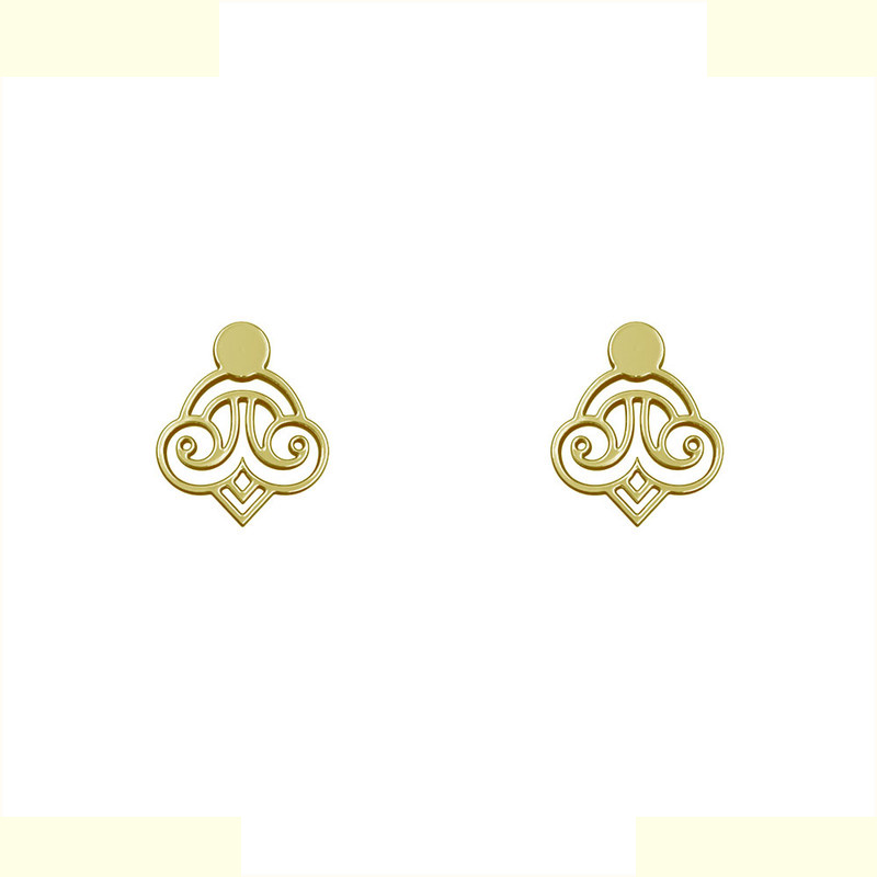 گوشواره طلا 18 عیار زنانه مدوپد مدل هندسی کد GA1-14408