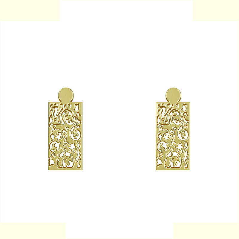 گوشواره طلا 18 عیار زنانه مدوپد مدل هندسی کد GA1-14423