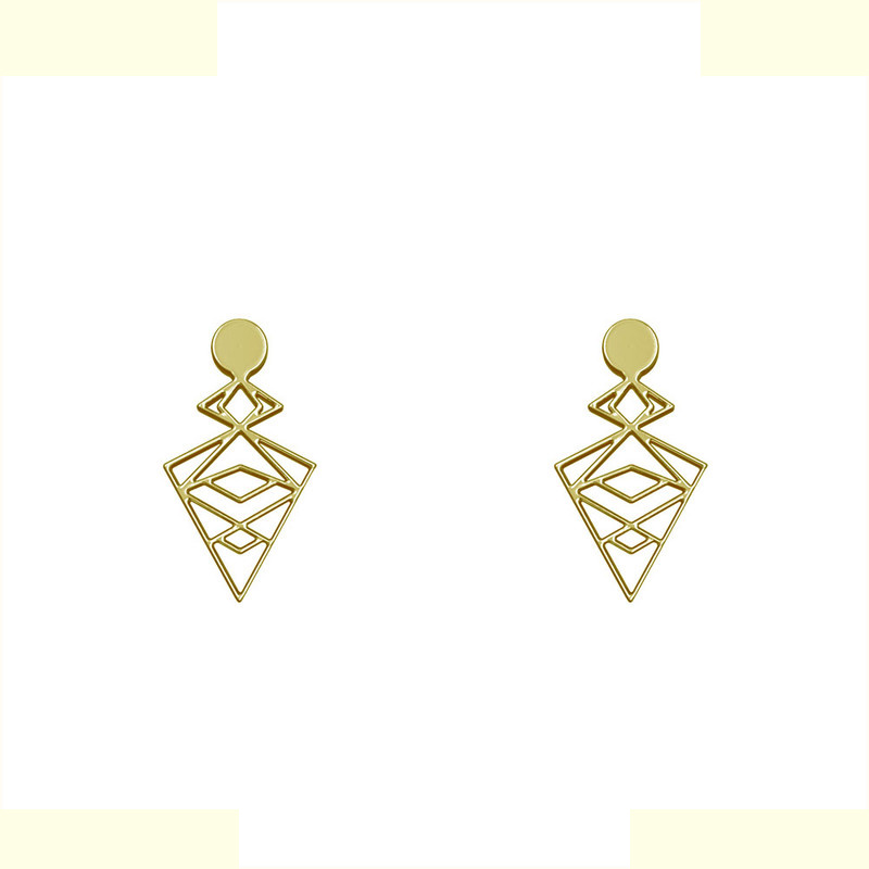 گوشواره طلا 18 عیار زنانه مدوپد مدل هندسی کد GA1-14433