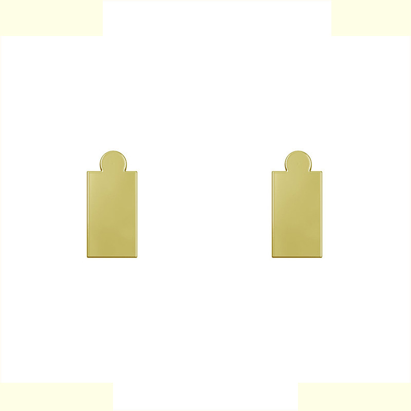 گوشواره طلا 18 عیار زنانه مدوپد مدل مستطیل کد GA1-14461