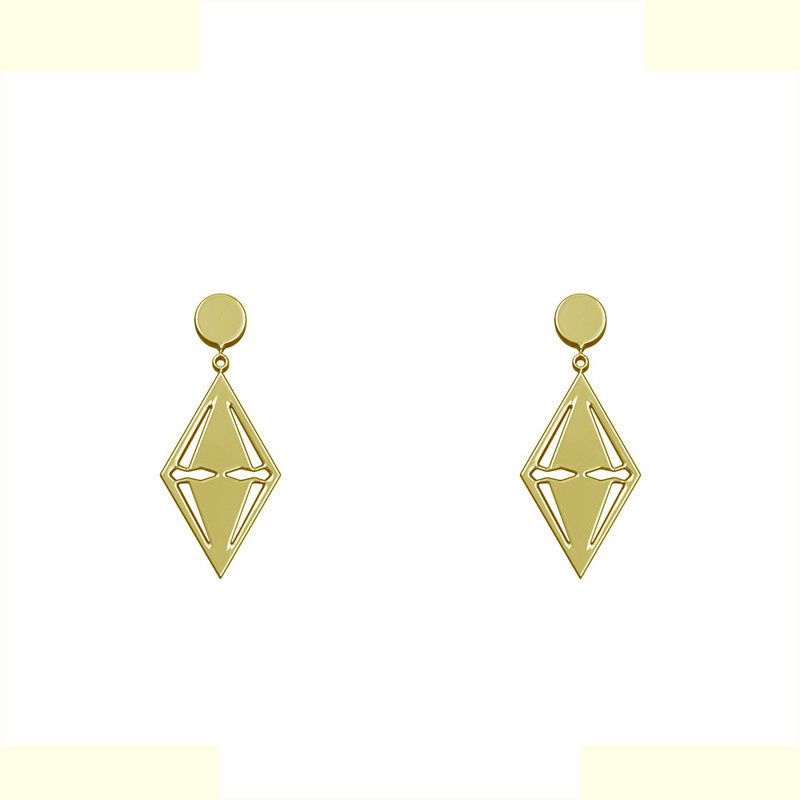 گوشواره طلا 18 عیار زنانه مدوپد مدل لوزی کد GA1-14479