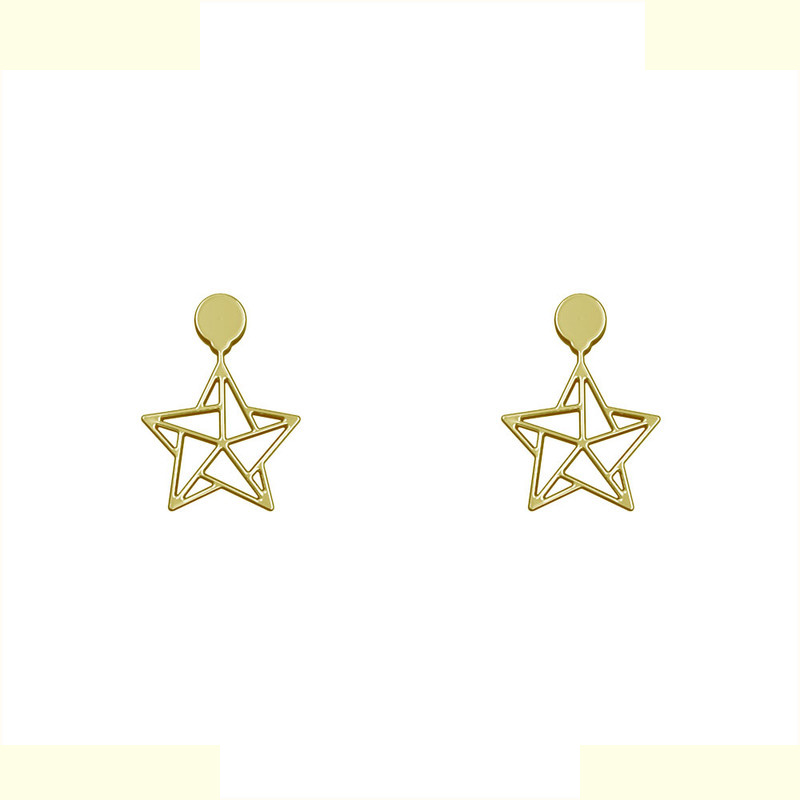 گوشواره طلا 18 عیار زنانه مدوپد مدل ستاره کد GA1-14705