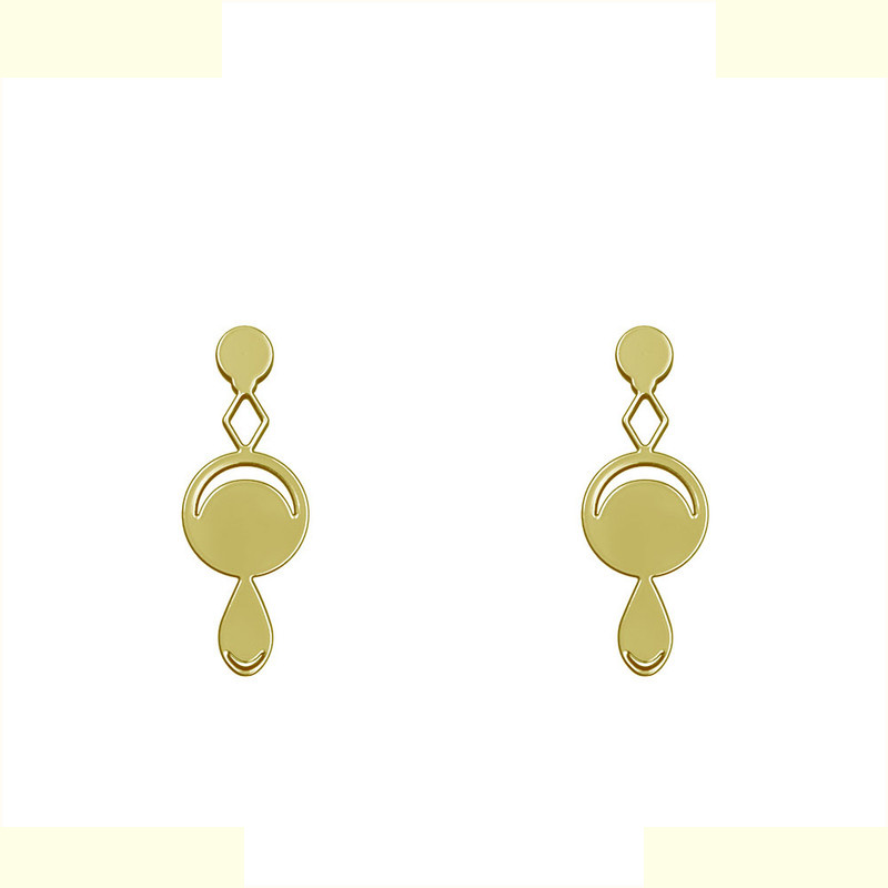 گوشواره طلا 18 عیار زنانه مدوپد مدل هندسی کد GA1-14717