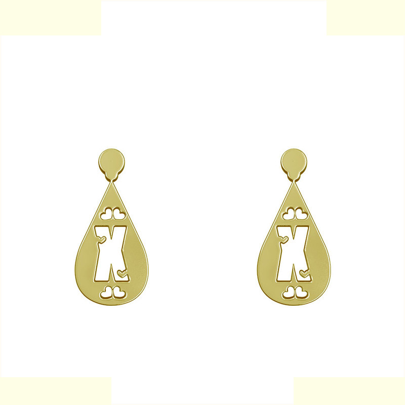 گوشواره طلا 18 عیار زنانه مدوپد مدل X حرف کد GA1-14738 گوشواره طلا 18 عیار زنانه مدوپد مدل X حرف کد GA1-14738