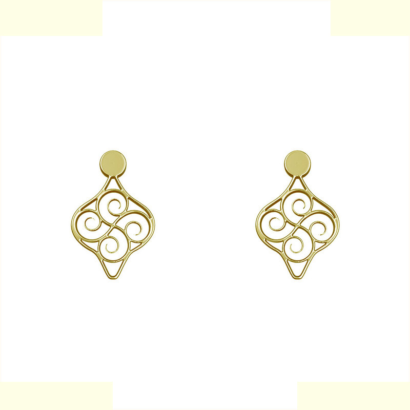 گوشواره طلا 18 عیار زنانه مدوپد مدل هندسی کد GA1-14751