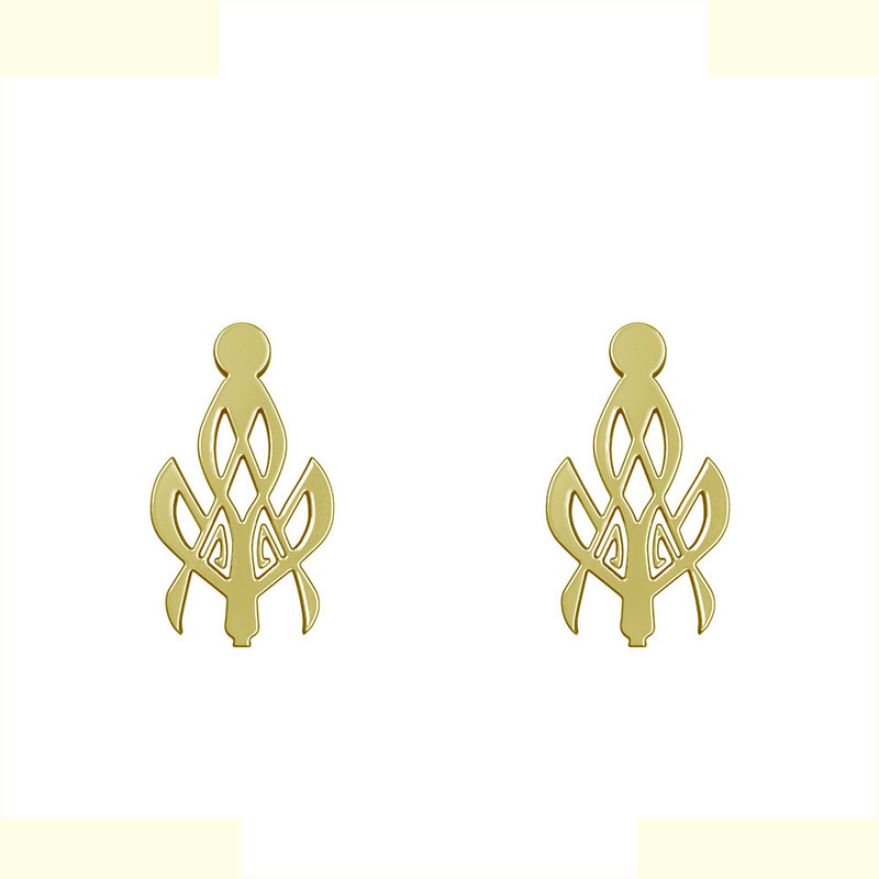 گوشواره طلا 18 عیار زنانه مدوپد مدل هندسی کد GA1-14818