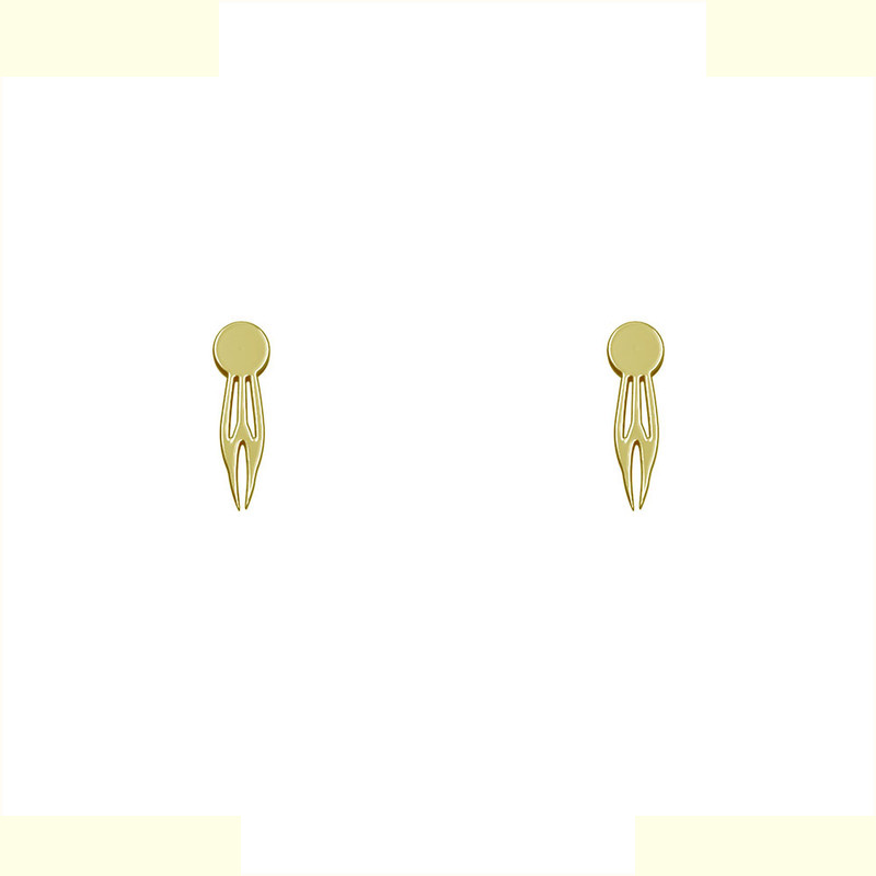 گوشواره طلا 18 عیار زنانه مدوپد مدل هندسی کد GA1-14842