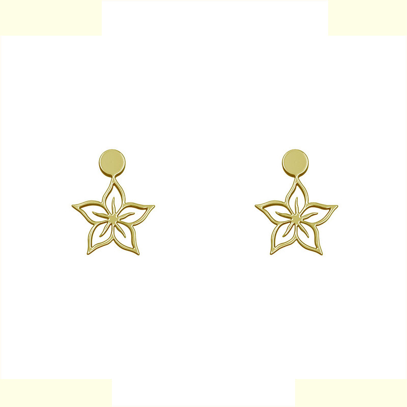 گوشواره طلا 18 عیار زنانه مدوپد مدل گل کد GA1-14860