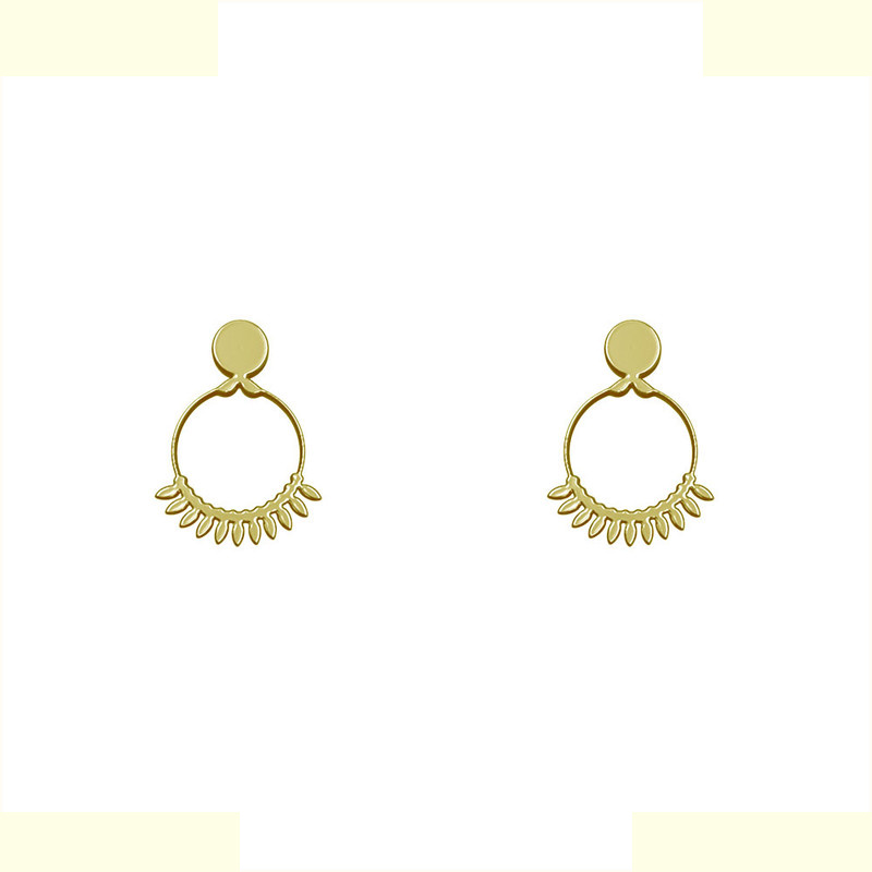 گوشواره طلا 18 عیار زنانه مدوپد مدل هندسی کد GA1-14918